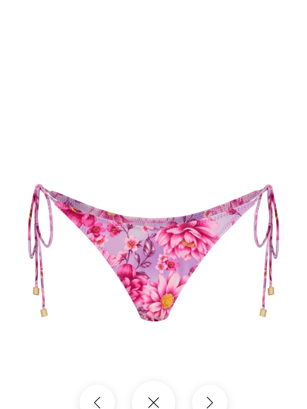 SOMMER SWIM - EBONI AZALEA
FLORAL PINK TIE SIDE BIKINI BOTTOMS SIZE M